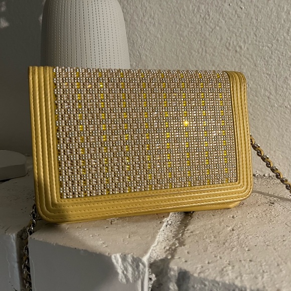 CHANEL RARE Crystal Boy Wallet on Chain (yellow) - Picture 6 of 17